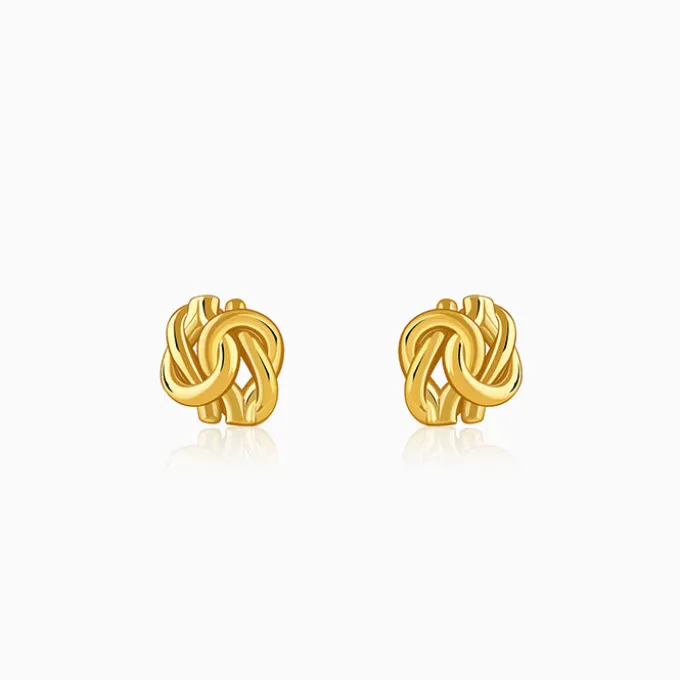 Golden Knot Stud Earrings