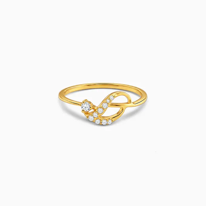 Golden Knotted Leaf Ring (Size 12)