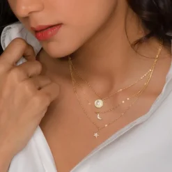 Golden Layered Constellation Charm Necklace