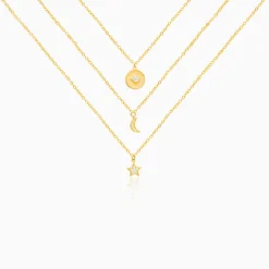 Golden Layered Constellation Charm Necklace