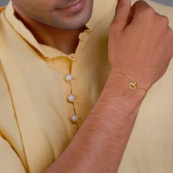 Golden Lord Ganesh Bracelet Rakhi