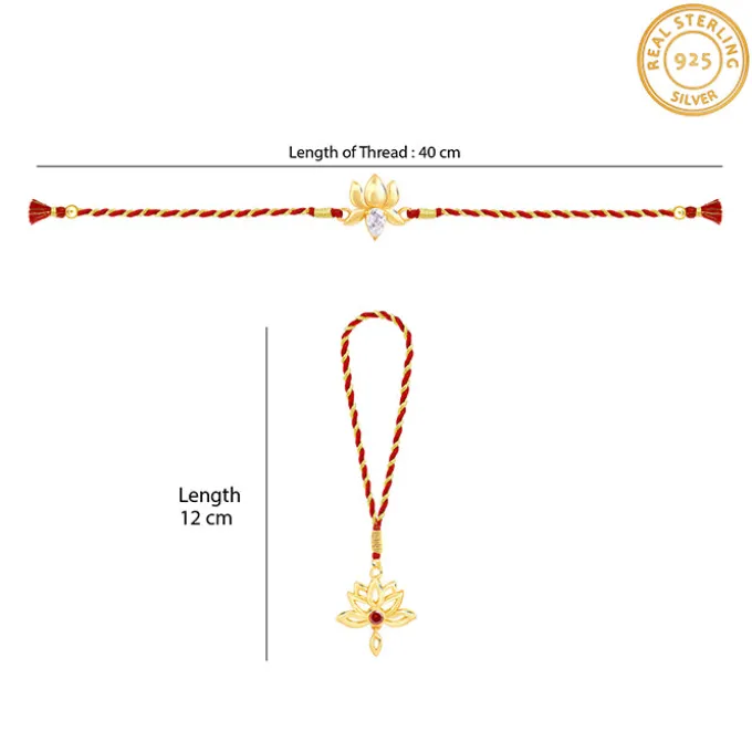Golden Lotus Bhaiya Bhabhi Rakhi Combo (set of 2)