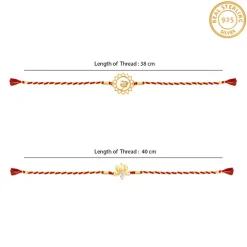 Golden Lotus Love Rakhi Combo (Set of 2)