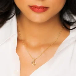 Golden Love Droplet Pendant With Link Chain