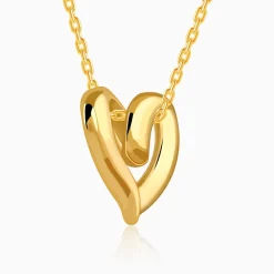 Golden Love Pendant With Link Chain