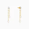 Golden Lovely Pearl Dangler Earrings