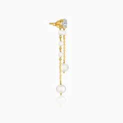 Golden Lovely Pearl Dangler Earrings