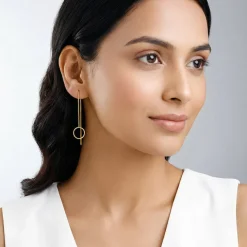 Golden Lunara Loop Sui dhaga Earrings