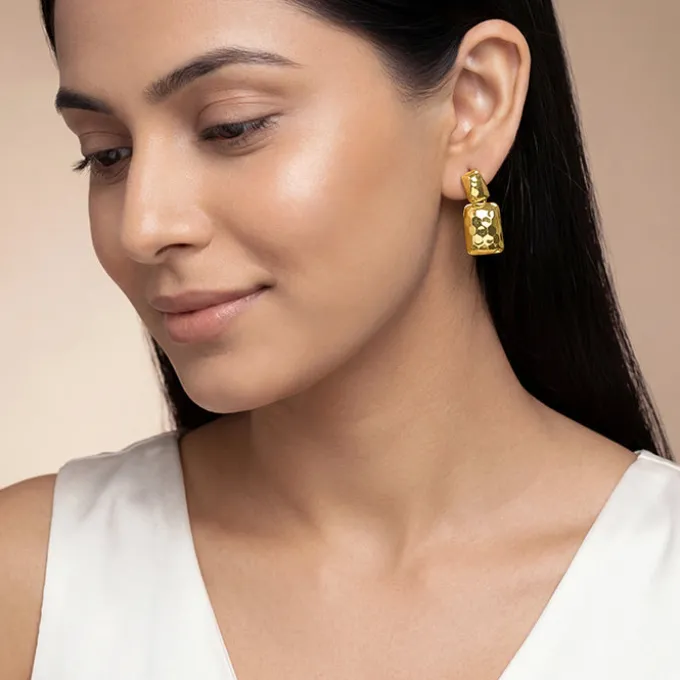 Golden Luxe Hammered Earrings