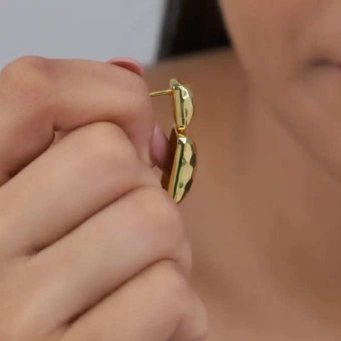 Golden Luxe Hammered Earrings