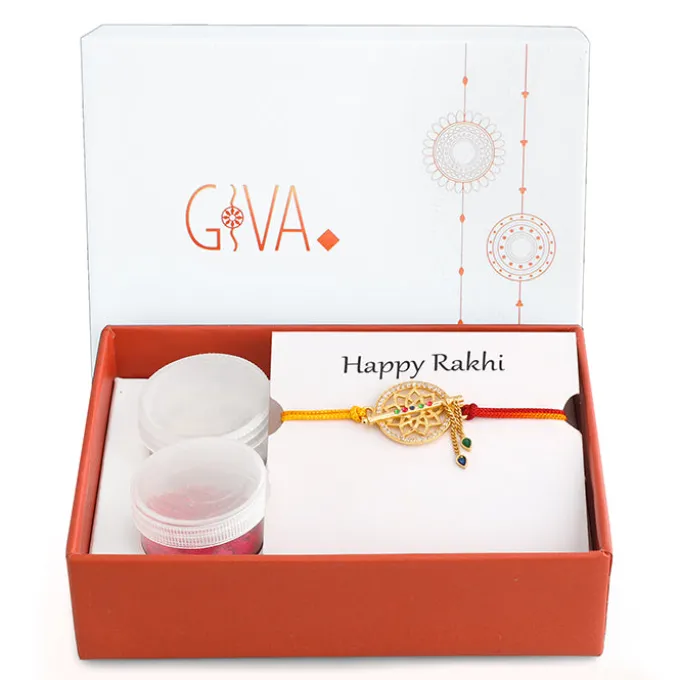 Golden Mandala Flute Rakhi