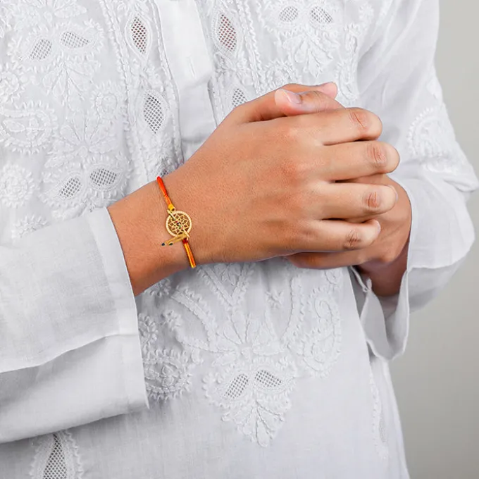 Golden Mandala Flute Rakhi
