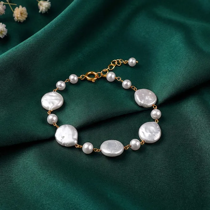Golden Megan Pearl Bracelet