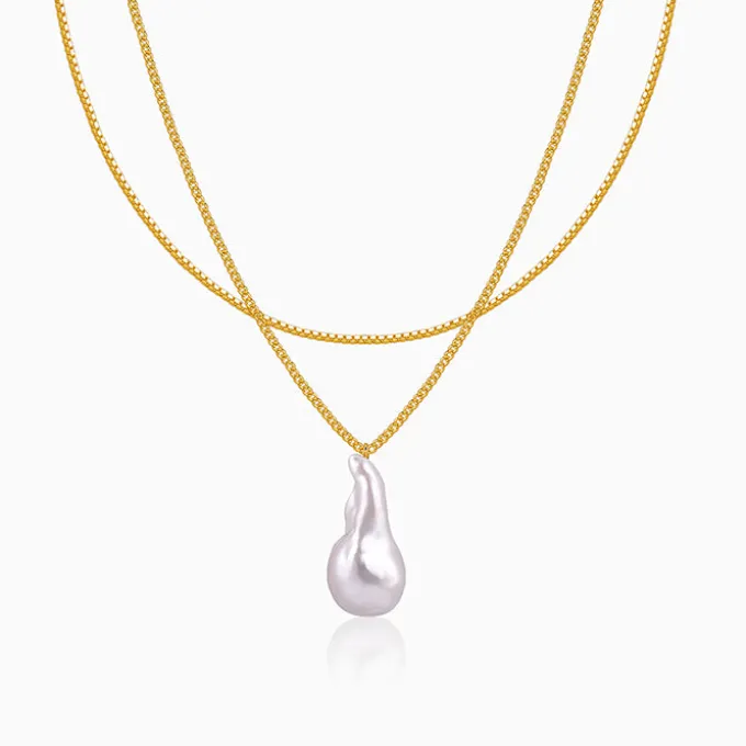Golden Megan Pearl Necklace