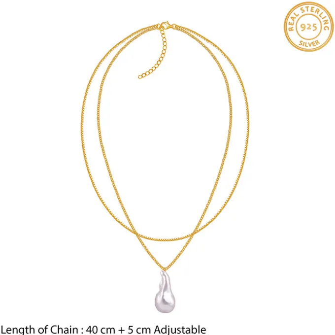 Golden Megan Pearl Necklace