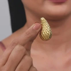 Golden Memorial Teardrop Earrings