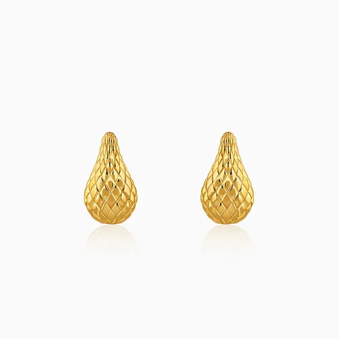 Golden Memorial Teardrop Earrings
