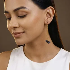 Golden Midnight Drop Dangler Earrings
