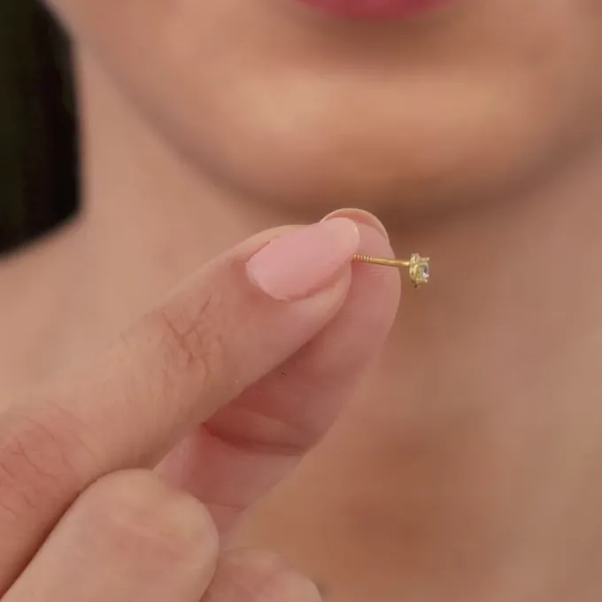 Golden Mini Floral Earrings