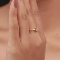 Golden Minimal Floral Ring