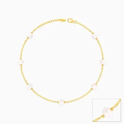 Golden Minimal Pearl Anklet