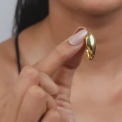 Golden Mod Dolphin Hoop Earrings
