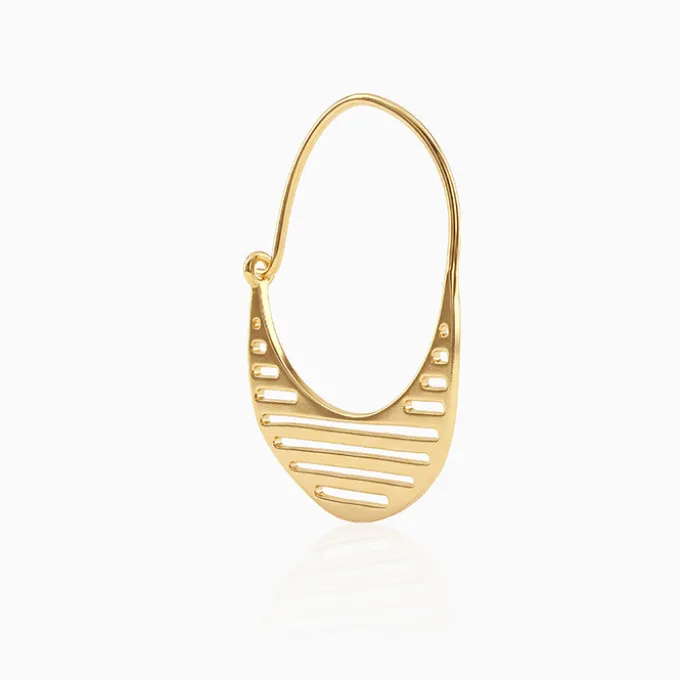 Golden Mod Hoop Earrings
