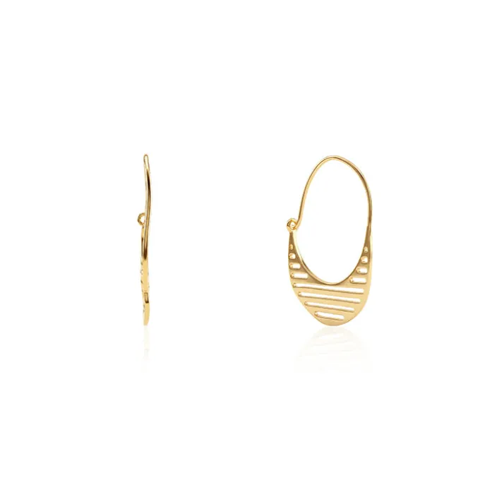 Golden Mod Hoop Earrings