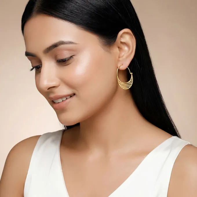Golden Mod Hoop Earrings