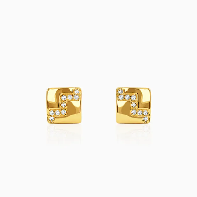Golden Modern Mosaic Stud For Him