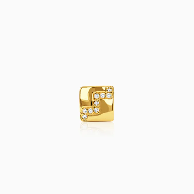 Golden Modern Mosaic Stud For Him