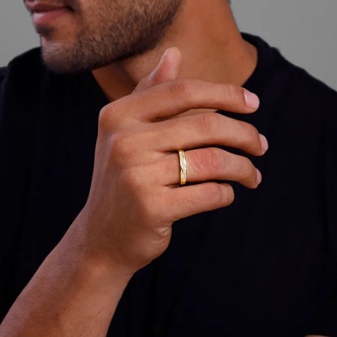 Golden Modest Leader Ring For Him