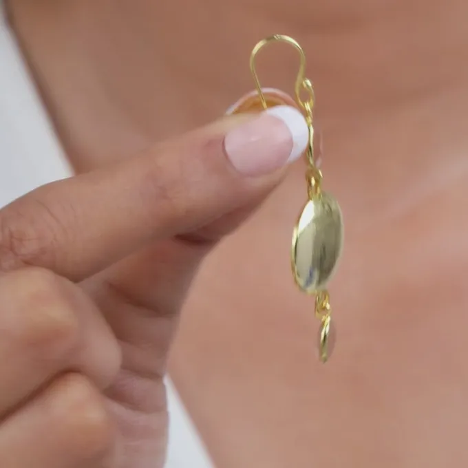 Golden Moonbeam Glow Dangler Earrings