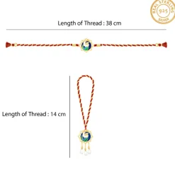 Golden Mor Bhaiya Bhabhi Rakhi Combo (Set of 2)