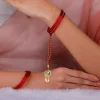Golden Morbandhan Bhaiya Bhabhi Rakhi Combo (Set of 3)