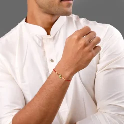 Golden Morbandhan Bhaiya Bhabhi Rakhi Combo (Set of 3)