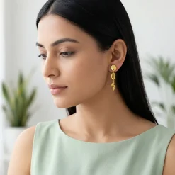 Golden Oceanic Grace Dangler Earrings