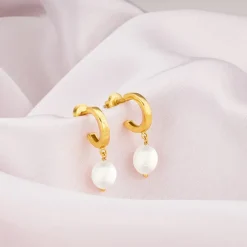 Golden Ocean's Luster Hoop Earrings