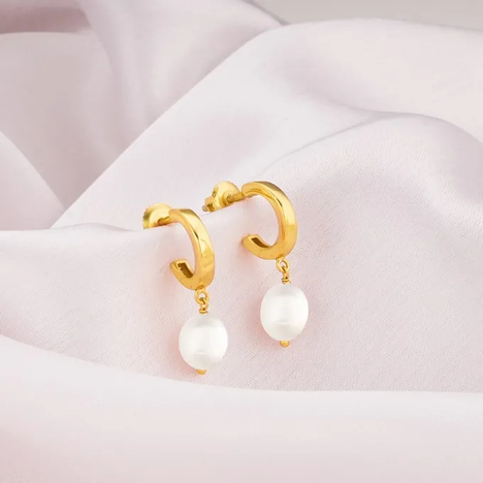 Golden Ocean's Luster Hoop Earrings