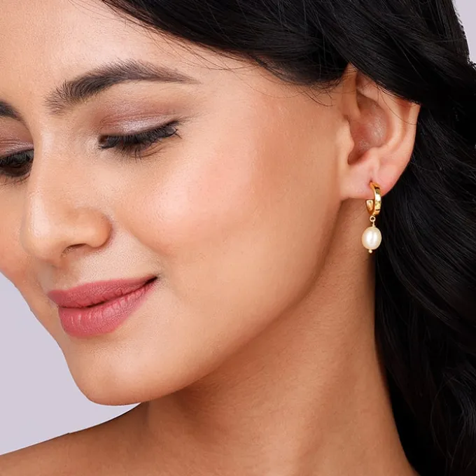Golden Ocean's Luster Hoop Earrings