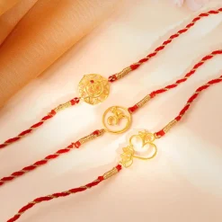 Golden Omkara Rakhi Combo (Set of 3)