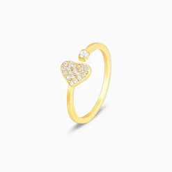 Golden Open Heartbeat Ring