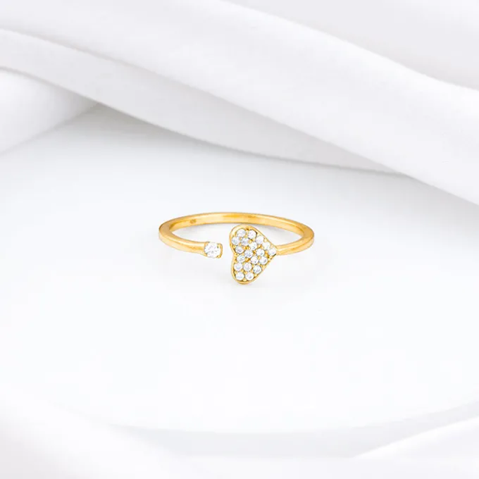 Golden Open Heartbeat Ring