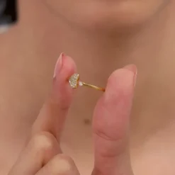 Golden Open Heartbeat Ring