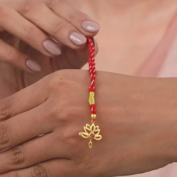 Golden Padma Lumba Rakhi