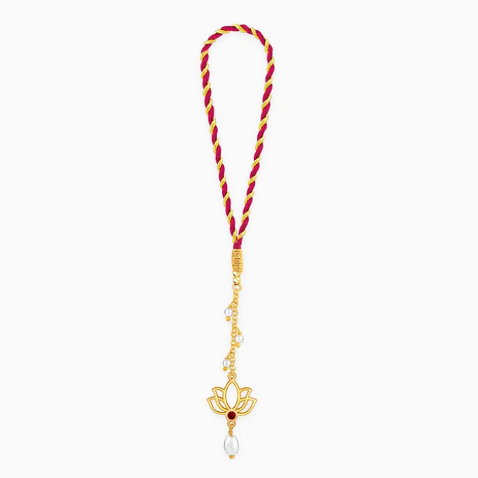 Golden Padma Pearl Lumba Rakhi