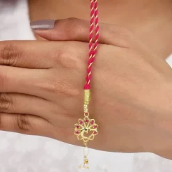 Golden Peacock Heritage Lumba Rakhi