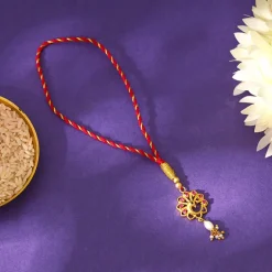 Golden Peacock Heritage Lumba Rakhi