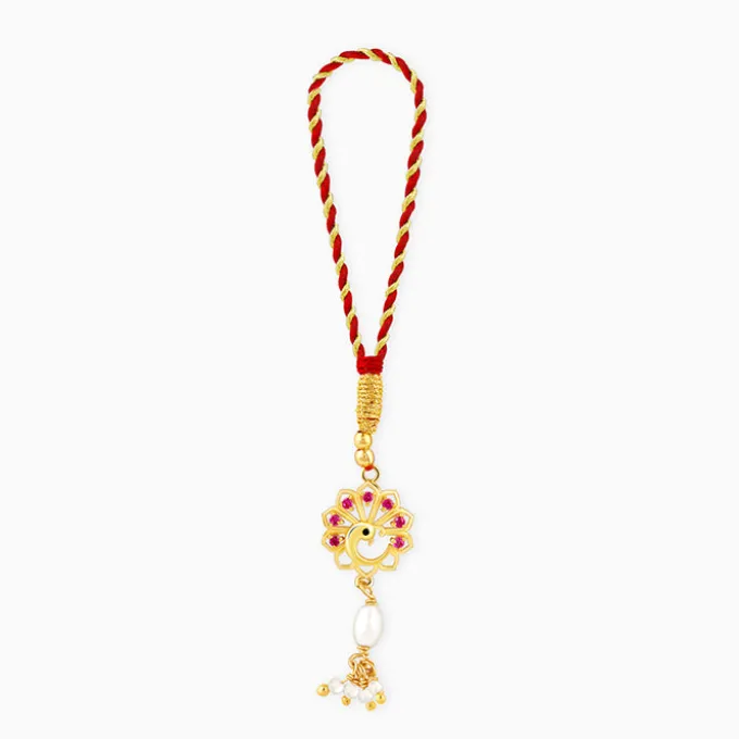 Golden Peacock Heritage Lumba Rakhi