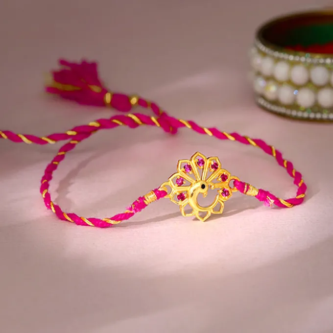 Golden Peacock Heritage Rakhi
